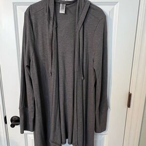 Honeyme Heather Gray Waffle Knit Hoodie XL